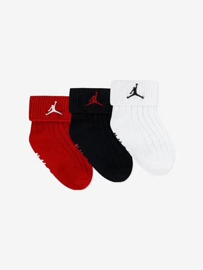 Jordan Kids Essential 3 Pack Ribbed Gripper Socks Set In Multi
