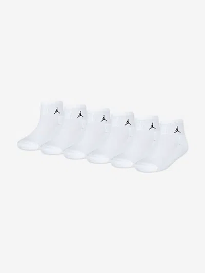 Jordan Kids Everyday Essentials 6 Pack Ankle Socks Set In White