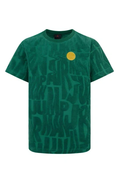 Jordan Fuel Up, Cool Down Big Kids' Printed Terry T-shirt In Green