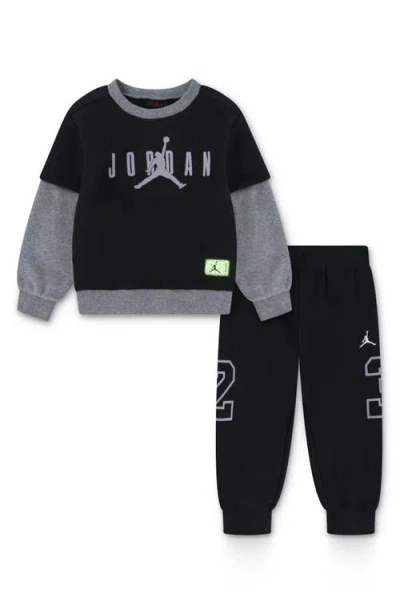 Jordan Kids' Future Flight Long Sleeve Graphic T-shirt & Joggers Set In Black
