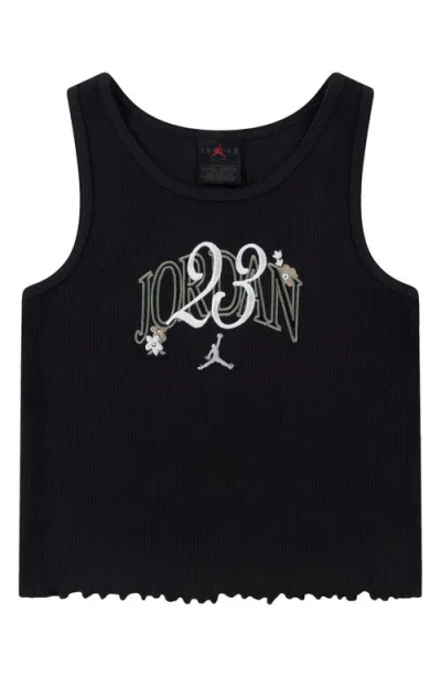 Jordan Kids' Graphic Flower Of Friendship Racerback Tank In Black