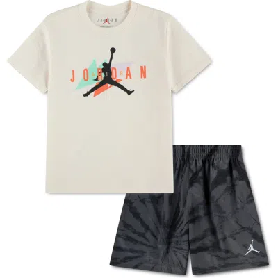 Jordan Kids' Graphic T-shirt & Festival Tie Dye Shorts Set In Multi