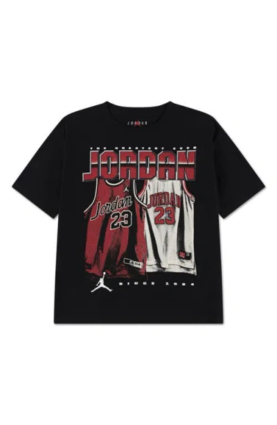 Jordan Kids' Home & Away Cotton Graphic T-shirt In Black