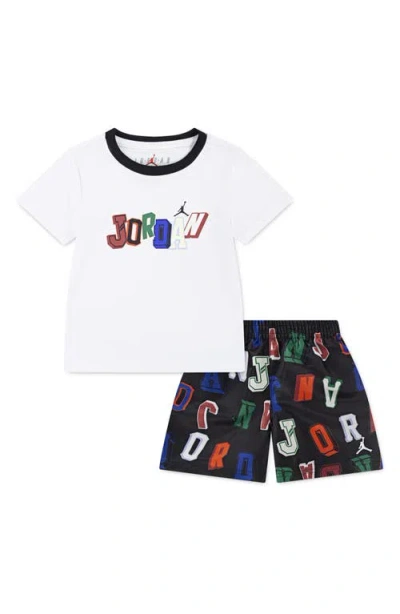 Jordan Kids' Jdb Court Of Legends Graphic T-shirt & Shorts Set In Black/white