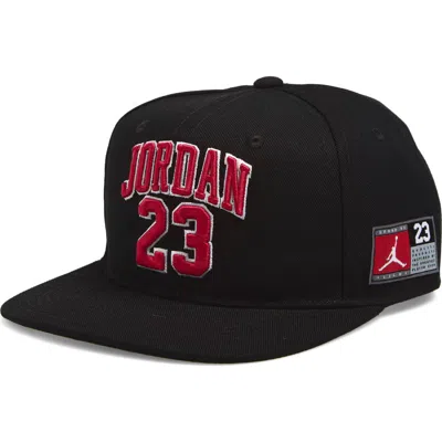 Jordan Kids' Jersey Flat Brim Adjustable Hat In Black