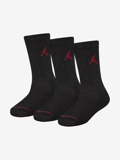 Jordan Kids Jumpman Crew Socks Set In Black