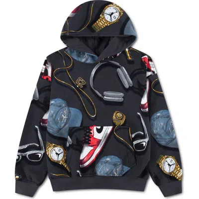 Jordan Kids' Mike's Flight Graphic Hoodie In Black