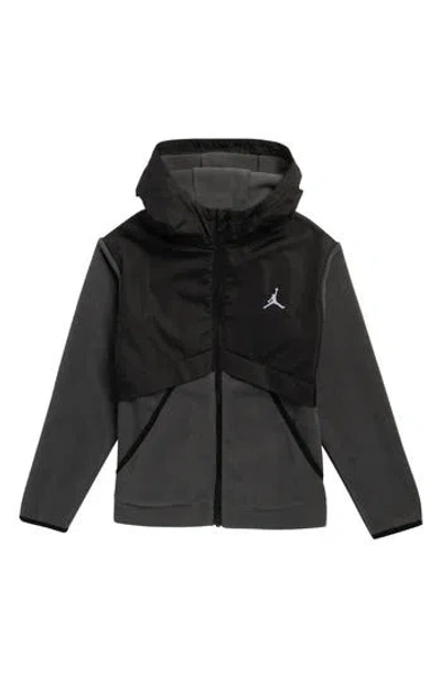 Jordan Kids' Mixed Media Fleece Jacket In Black