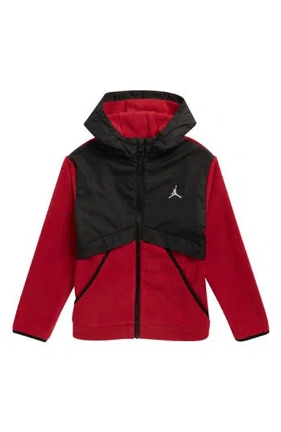 Jordan Kids' Mixed Media Fleece Jacket In Red