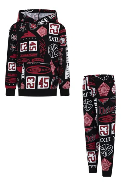 Jordan Kids' Mj Essentials Brooklyn Fleece Hoodie & Joggers Set In Black
