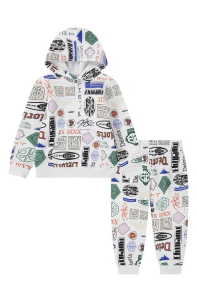 Jordan Kids' Mj Essentials Brooklyn Fleece Hoodie & Joggers Set In Sail