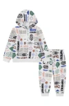 Jordan Kids' Mj Essentials Brooklyn Fleece Hoodie & Joggers Set In White