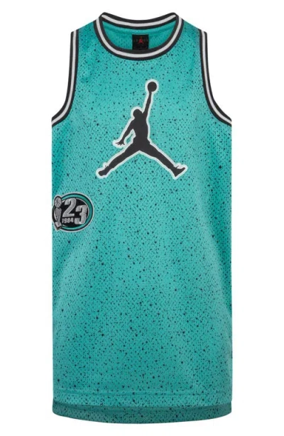 Jordan Kids' Play Off Speckle Sleeveless Mesh Jersey In Washed Teal