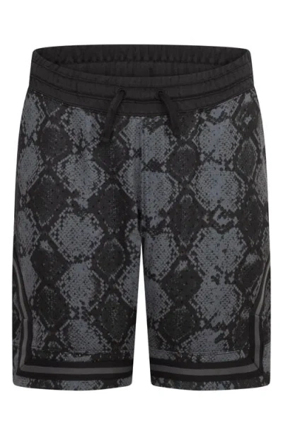 Jordan Kids' Print Dri-fit Mesh Basketball Shorts In Black