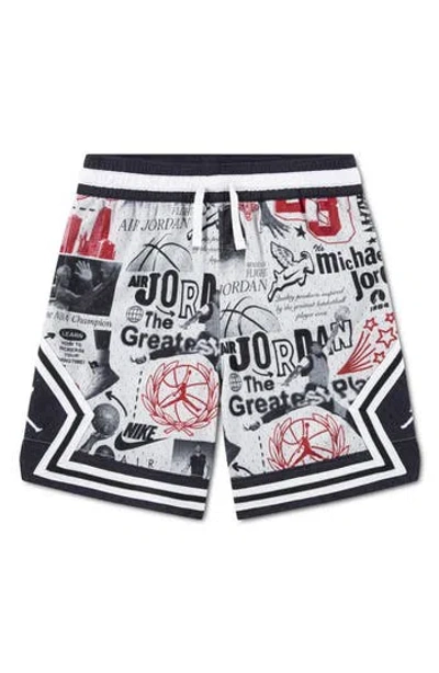 Jordan Kids' Print Dri-fit Mesh Basketball Shorts In Multi