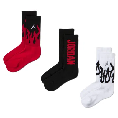Jordan Kids' Retro Crew Socks (3 Pairs) In Red
