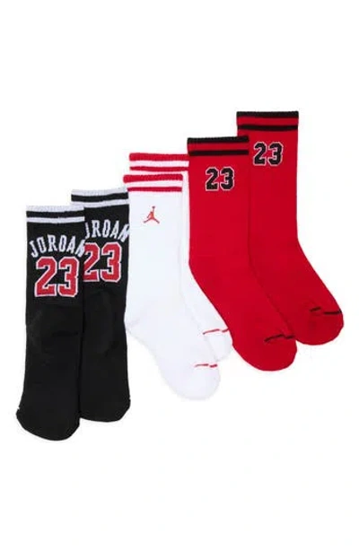 Jordan Kids' Varsity Jersey 3-pack Crew Socks In Multi