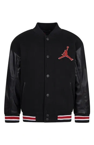Jordan Kids' Varsity Letter Jacket In Black