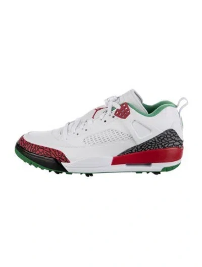 Pre-owned Jordan Leather Animal Print Athletic Sneakers In Green/white