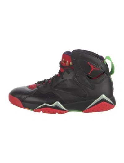 Pre-owned Jordan Leather Athletic Sneakers In Black/red
