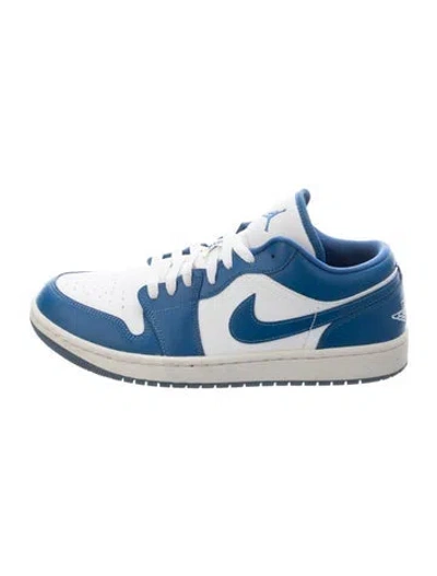 Pre-owned Jordan Leather Athletic Sneakers In Blue