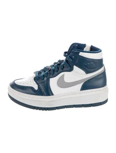 Pre-owned Jordan Leather Athletic Sneakers In Blue