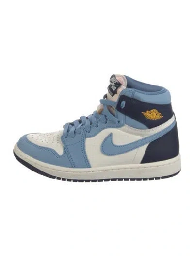 Pre-owned Jordan Leather Athletic Sneakers In Blue