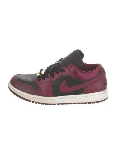 Pre-owned Jordan Leather Athletic Sneakers In Burgundy