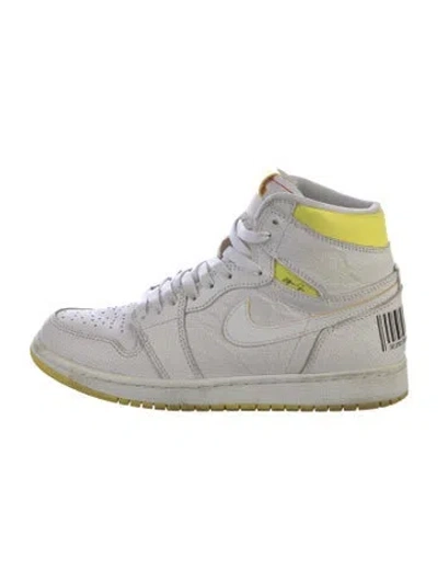 Pre-owned Jordan Leather Athletic Sneakers In Gray