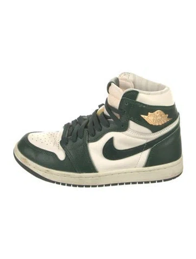 Pre-owned Jordan Leather Athletic Sneakers In Green