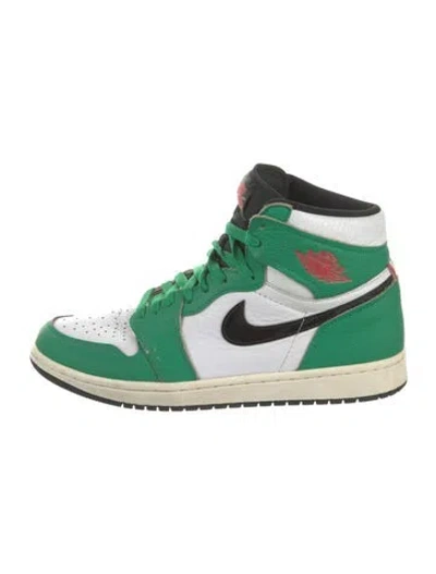Pre-owned Jordan Leather Athletic Sneakers In Green