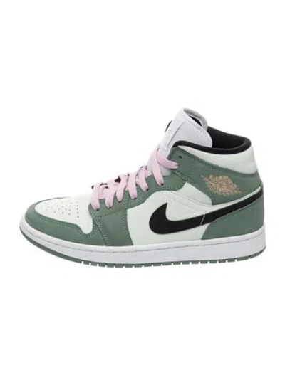 Pre-owned Jordan Leather Athletic Sneakers In Green