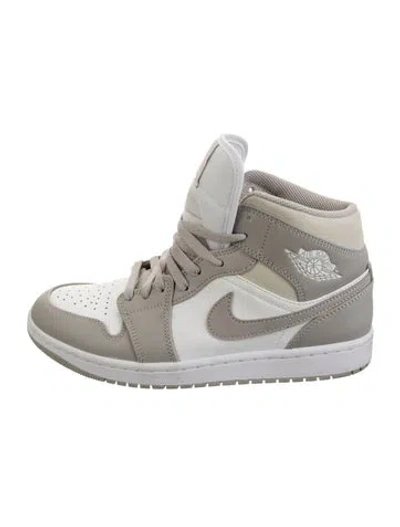 Pre-owned Jordan Leather Athletic Sneakers In Grey