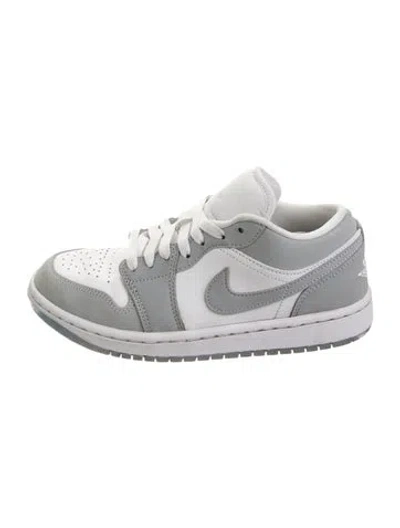 Pre-owned Jordan Leather Athletic Sneakers In Grey