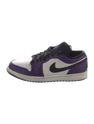 Pre-owned Jordan Leather Athletic Sneakers In Purple