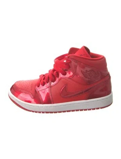 Pre-owned Jordan Leather Athletic Sneakers In Red