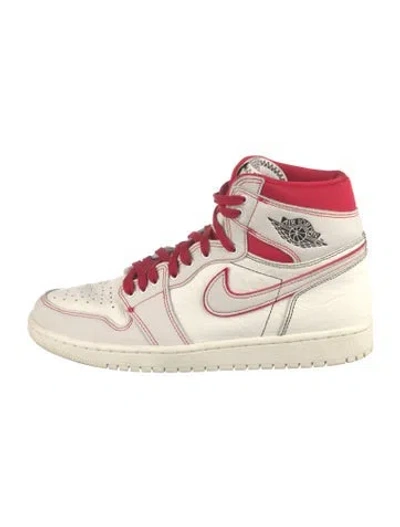 Pre-owned Jordan Leather Athletic Sneakers In White