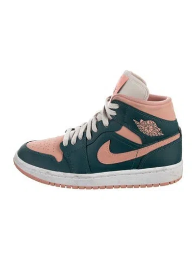 Pre-owned Jordan Leather Colorblock Pattern Athletic Sneakers In Blue