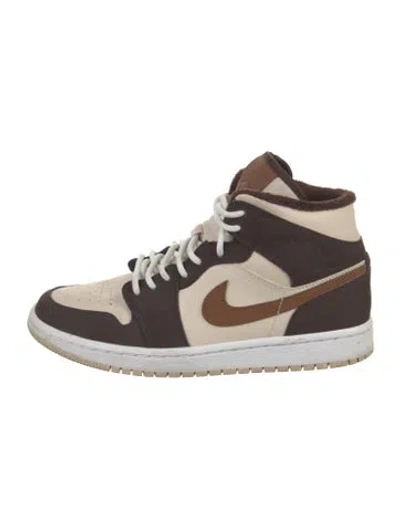Pre-owned Jordan Leather Colorblock Pattern Athletic Sneakers In Brown/neutrals