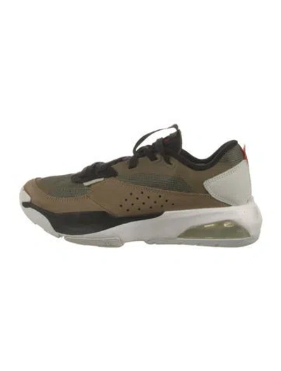 Pre-owned Jordan Leather Colorblock Pattern Athletic Sneakers In Green