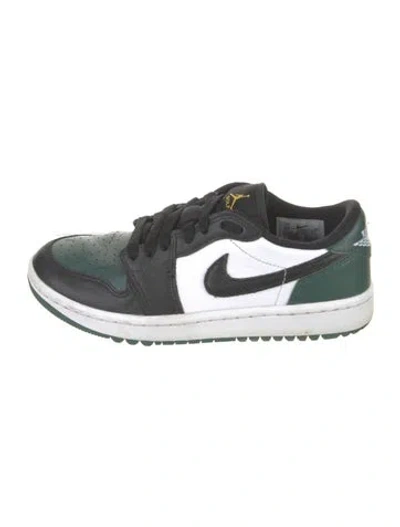 Pre-owned Jordan Leather Colorblock Pattern Athletic Sneakers In Green