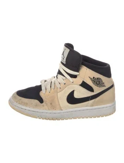 Pre-owned Jordan Leather Colorblock Pattern Athletic Sneakers In Neutral