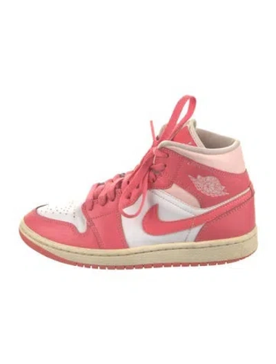 Pre-owned Jordan Leather Colorblock Pattern Athletic Sneakers In Pink