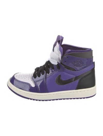 Pre-owned Jordan Leather Colorblock Pattern Athletic Sneakers In Purple