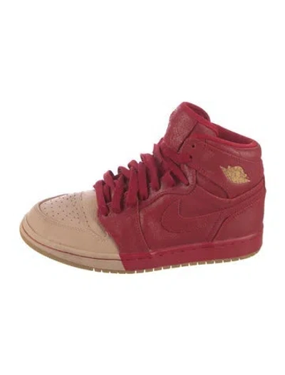 Pre-owned Jordan Leather Colorblock Pattern Athletic Sneakers In Red