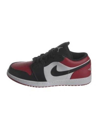 Pre-owned Jordan Leather Colorblock Pattern Athletic Sneakers In Red