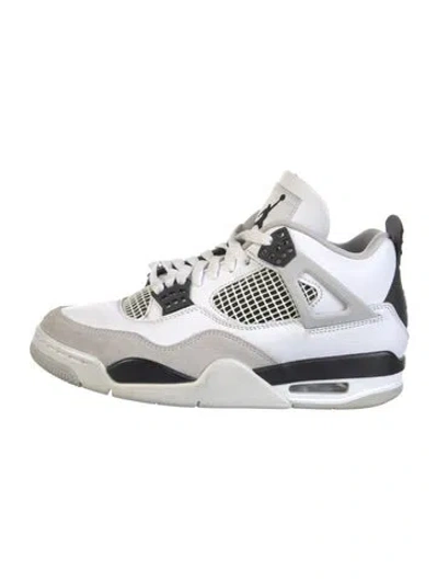Pre-owned Jordan Leather Colorblock Pattern Athletic Sneakers In White