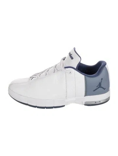 Pre-owned Jordan Leather Colorblock Pattern Athletic Sneakers In White