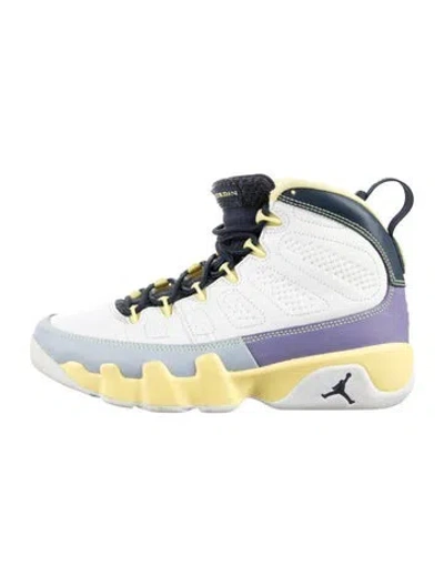Pre-owned Jordan Leather Colorblock Pattern Athletic Sneakers In White