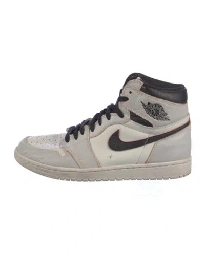 Pre-owned Jordan Leather Colorblock Pattern Athletic Sneakers In White